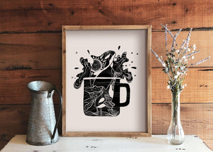 Camping Mug Print - Mountain Mornings - Prints