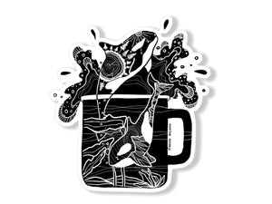 Camping Mug Sticker - Mountain Mornings - Sticker