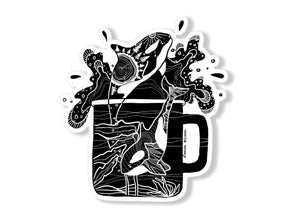 Camping Mug Sticker - Mountain Mornings - Sticker