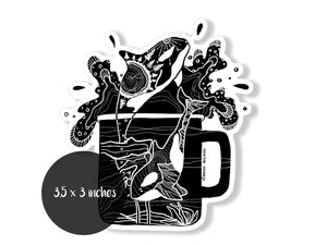 Camping Mug Sticker - Mountain Mornings - Sticker