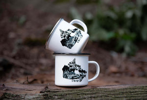 Canada, Camping Mug featuring original illustrations by a Canadian artist, perfect for outdoor adventures.