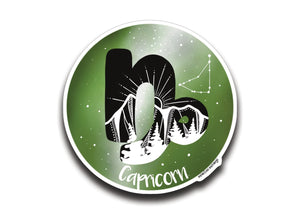 Capricorn Zodiac Sign Sticker - Mountain Mornings - Sticker