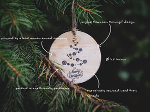 Christmas Tree Wood Ornament - Mountain Mornings -