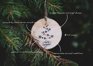 Christmas Tree Wood Ornament - Mountain Mornings -