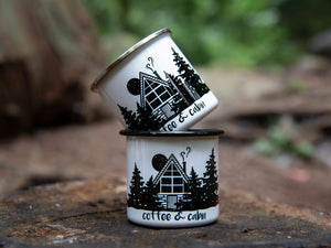 Coffee and Cabin, Camping Mug - Mountain Mornings - Camping Mug