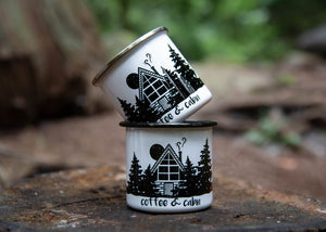 Coffee and Cabin, Camping Mug - Mountain Mornings - Camping Mug