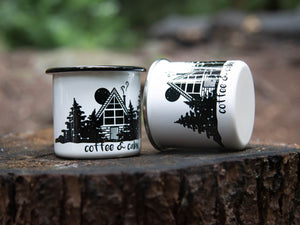 Coffee and Cabin, Camping Mug - Mountain Mornings - Camping Mug