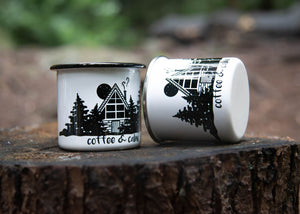 Coffee and Cabin, Camping Mug - Mountain Mornings - Camping Mug
