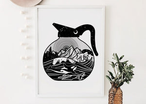 Coffee Pot Print - Mountain Mornings - Prints