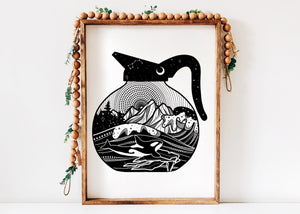 Coffee Pot Print - Mountain Mornings - Prints