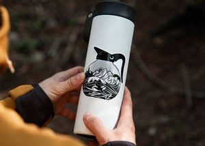 Coffee Pot Sticker - Mountain Mornings - Sticker
