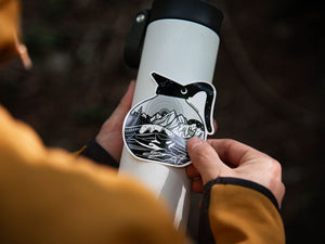 Coffee Pot Sticker - Mountain Mornings - Sticker