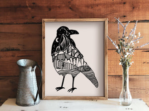 Crow Print - Mountain Mornings - Prints