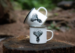 Deer, Camping Mug - Mountain Mornings - Camping Mug