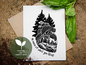 Do More Of What You Love, Plantable Seed Greeting Card - Mountain Mornings - Plantable Greeting Cards - Encouragement Card