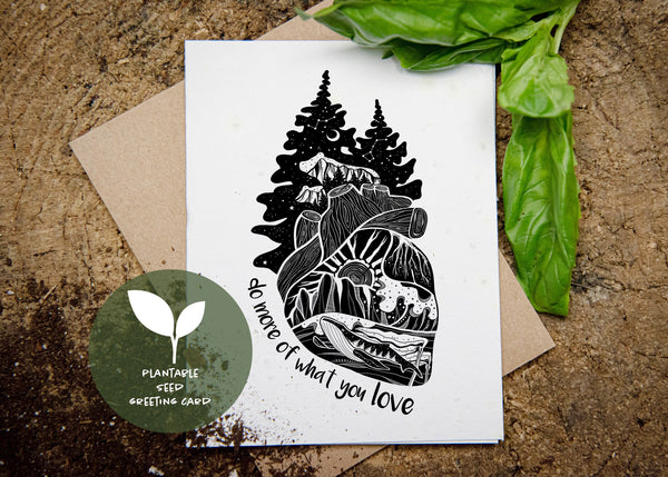 Do More Of What You Love, Plantable Seed Greeting Card - Mountain Mornings - Plantable Greeting Cards - Encouragement Card