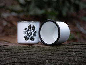 Dog Paw, Camping Mug - Mountain Mornings - Camping Mug