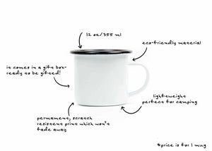 Dog Paw, Camping Mug – lightweight, eco-friendly enamel mug ideal for outdoor adventures.