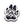 Dog Paw Sticker featuring an original illustration in black and white, perfect outdoor sticker from a Canadian artist.