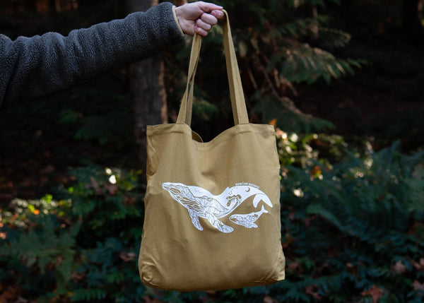 Eco Friendly Reusable Tote Bag, Little Whale - Mountain Mornings - Tote Bag