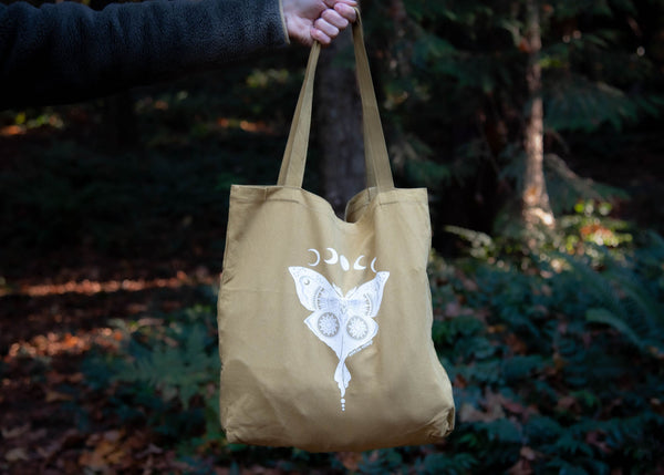 Eco Friendly Reusable Tote Bag, Luna Moth - Mountain Mornings - Tote Bag