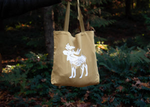 Eco Friendly Reusable Tote Bag, Moose - Mountain Mornings - Tote Bag