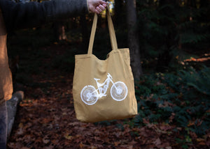 Eco Friendly Reusable Tote Bag, Mountain Bike - Mountain Mornings - Tote Bag