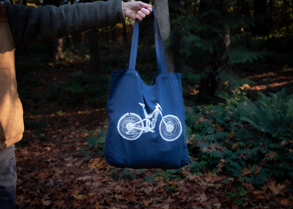 Eco Friendly Reusable Tote Bag, Mountain Bike - Mountain Mornings - Tote Bag