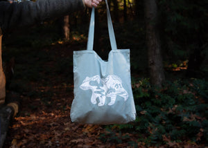 Eco Friendly Reusable Tote Bag, Roaming Bear - Mountain Mornings - Tote Bag