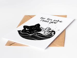 For Fox Sake, I miss you! Greeting Card - Mountain Mornings - Greeting Card