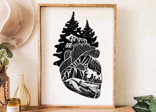 Forest Heart Print - Mountain Mornings - Prints