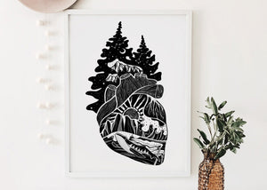 Forest Heart Print - Mountain Mornings - Prints