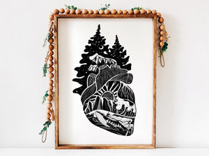 Forest Heart Print - Mountain Mornings - Prints