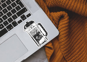French Press Sticker - Mountain Mornings - Sticker