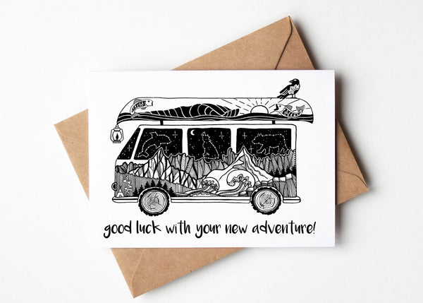 Good Luck with your New Adventure, Greeting Card - Mountain Mornings - Greeting Card