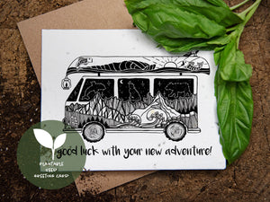 Good Luck With Your New Adventures, Plantable Seed Greeting Card - Mountain Mornings - Plantable Greeting Cards