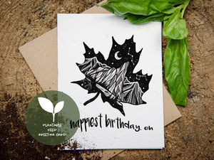 Happiest Birthday, Eh; Plantable Seed Greeting Card - Mountain Mornings - Plantable Greeting Cards