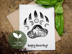 Happy Bearday!, Plantable Seed Greeting Card - Mountain Mornings - Plantable Greeting Cards