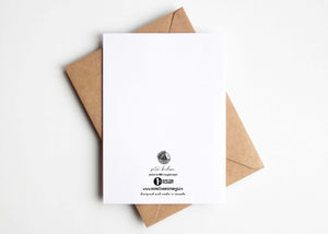 Have a Brew-tiful Birthday; Greeting Card on 100% recycled paper with kraft envelope, designed and made in Canada.