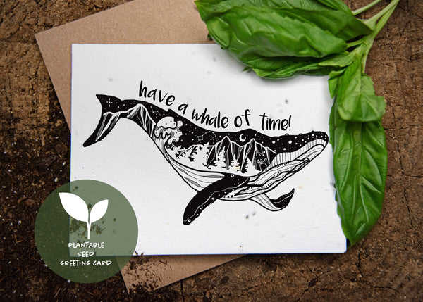 Have A Whale Of Time, Plantable Seed Greeting Card - Mountain Mornings - Plantable Greeting Cards