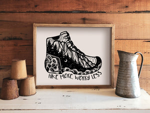 Hike More, Worry Less Print - Mountain Mornings - Prints
