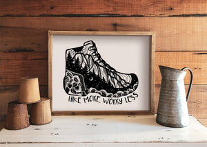 Hike More, Worry Less Print - Mountain Mornings - Prints