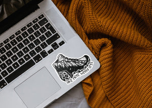 Hike More, Worry Less Sticker - Mountain Mornings - Sticker