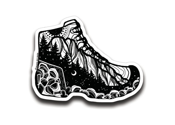 Hiking Boot Sticker - Mountain Mornings - Sticker