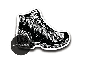 Hiking Boot Sticker - Mountain Mornings - Sticker