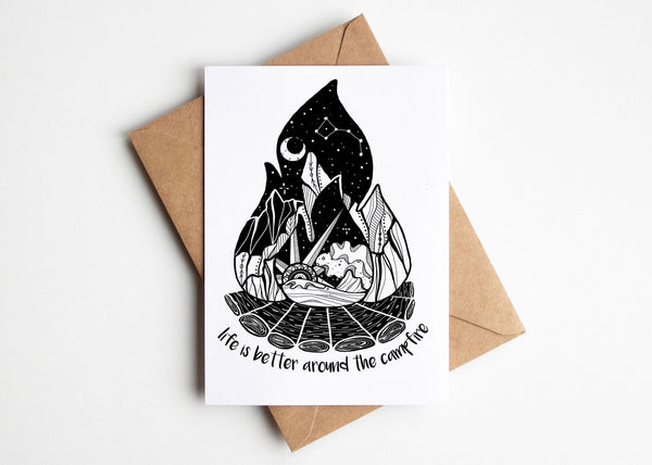 Life is Better around the Campfire, Greeting Card - Mountain Mornings - Greeting Card