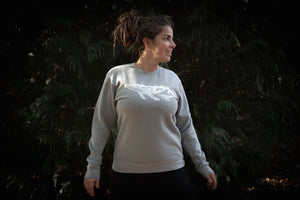 Little Whale Unisex Crewneck Sweatshirt, Grey - Mountain Mornings - Crewneck Sweatshirt