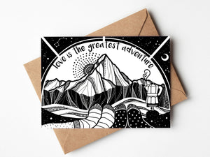 Love is the Greatest Adventure, Greeting Card - Mountain Mornings - Greeting Card