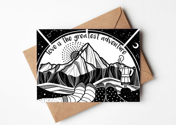 Love is the Greatest Adventure, Greeting Card - Mountain Mornings - Greeting Card
