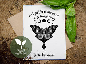 Luna Moth, Plantable Seed Greeting Card - Mountain Mornings - Plantable Greeting Cards